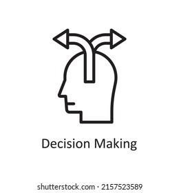 Decision Making  vector outline Icon Design illustration. Human Mentality Symbol on White background EPS 10 File