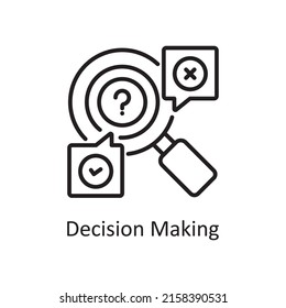 Decision Making vector outline Icon Design illustration. Data Analytic Symbol on White background EPS 10 File