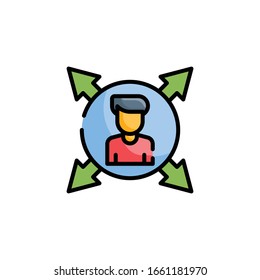 Decision Making Vector Style illustration. Business and Finance Filled Outline Icon.