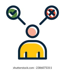 Decision Making Vector Thick Line Filled Dark Colors Icons For Personal And Commercial Use.
