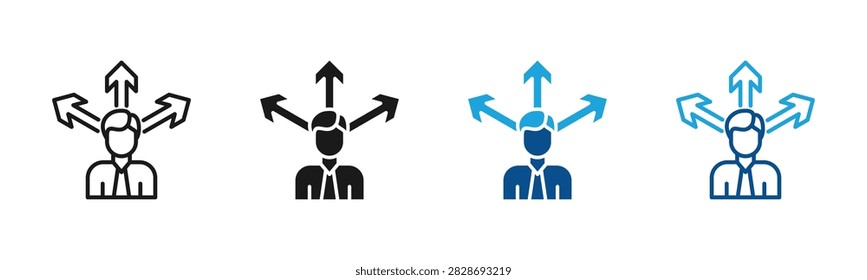 Decision Making web icon with multiple style collection