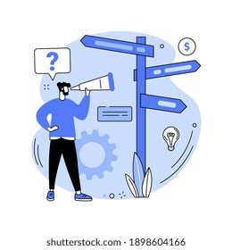 Decision management abstract concept vector illustration. Business rules, strategic organization management, IT tool, enterprise analysis software, decision-making system abstract metaphor.