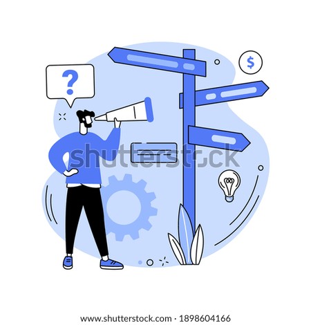 Image, Stock Photo Directional decision | on the road again