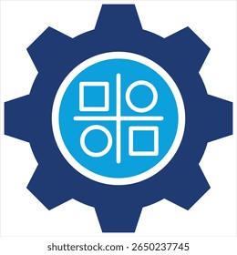 Ilustração do vetor de ícone azul plano da matriz de decisão