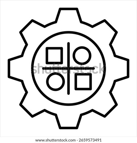 Decision Matrix Outline Icon Vector Illustration