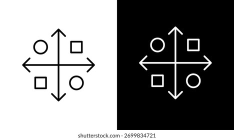 Decision Matrix White Icon Set Design