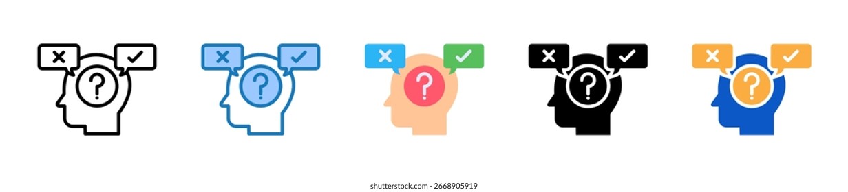 Decision multiple style icons set design vector illustration.