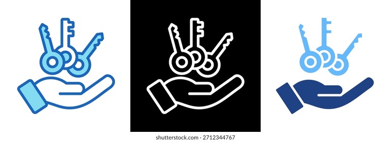 Ilustración vectorial de estilo triple del icono de propiedad de decisión