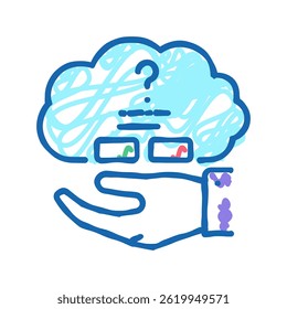 decision problem doodle icon sketch vector. decision problem sign. isolated symbol illustration