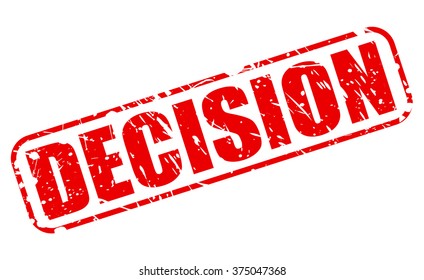 Decision red stamp text on white