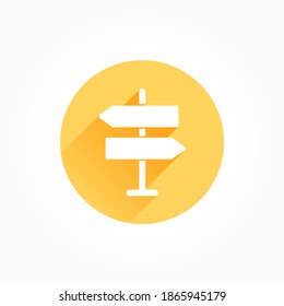 Decision Signpost Long Shadow Color Icon