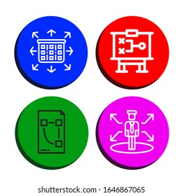 ajuste de iconos sencillos de decisión. Contiene iconos como Planificación, Estrategia, Plan, Decisión, puede ser usado para web, móvil y logotipo