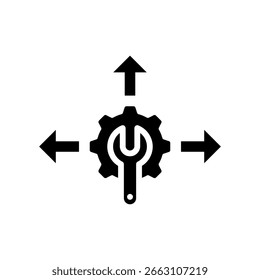 Sistema de Asistencia de decisiones Icon Glyph Ilustración vectorial
