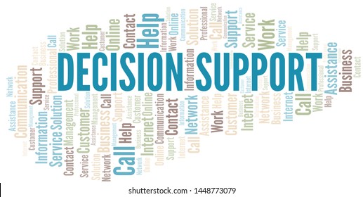 Decision Support word cloud vector made with text only
