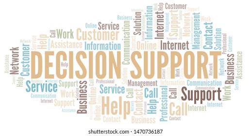 Decision Support word cloud vector made with text only