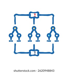 decision tree algorithm doodle icon sketch vector. decision tree algorithm sign. isolated symbol illustration