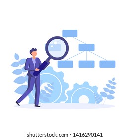 Decision tree. Data scientists, analytical data experts working with decision tree and decision making.