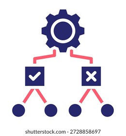 Ilustración vectorial de estilo de relleno de color de icono de árbol de decisión