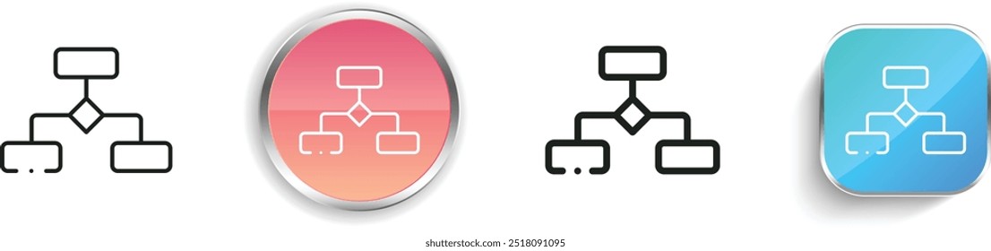 decision tree icon. Thin Linear, Regular and Button Style Design Isolated On White Background
