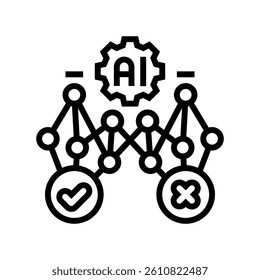 decision tree line icon vector. decision tree sign. isolated contour symbol black illustration
