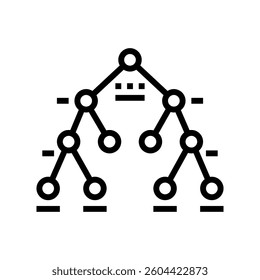 decision tree machine learning line icon vector. decision tree machine learning sign. isolated contour symbol black illustration