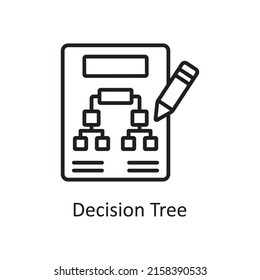 Decision Tree vector outline Icon Design illustration. Data Analytic Symbol on White background EPS 10 File