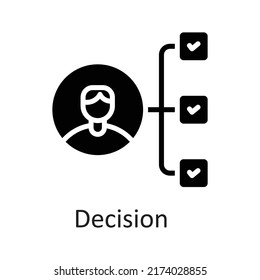 Decision vector filled outline Icon Design illustration on White background. EPS 10 File