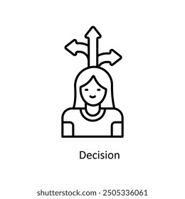 Mit Entscheidungsvektor gefüllte Kontur Symbol Entwurfsgrafik. Grafikdesign-Symbol auf weißem Hintergrund EPS 10 Datei