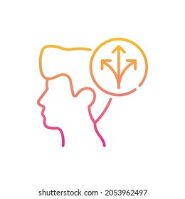 Ilustración de estilo de icono de gradiente del vector de decisión. archivo EPS 10