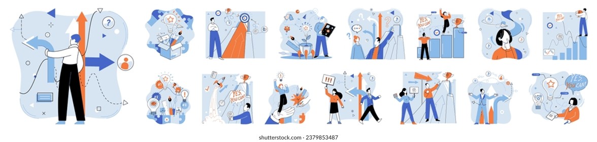 Decision vector illustration. The decision concept highlights importance creativity and innovation in decision making Well informed decisions are instrumental in achieving successful outcomes