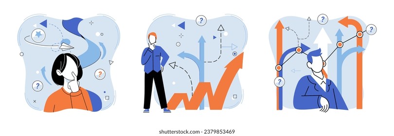 Decision vector illustration. The decision metaphor represents transformative power making informed choices Strategic planning and smart decision making are key factors in achieving business targets