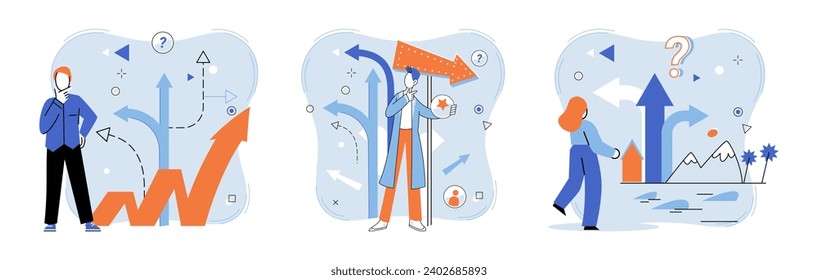 Decision vector illustration. Success often stems from well thought out decisions and effective strategies The achievement perfection requires careful thought and consideration different ideas