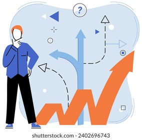 Decision vector illustration. Well informed decisions yield positive results and contribute to business success Consensus and sound judgment are crucial for reaching agreements in decision making