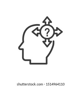 Decision vector outline icon. Illustration style EPS  10 file format 