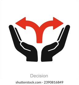 Concepto de icono de decisión y forma