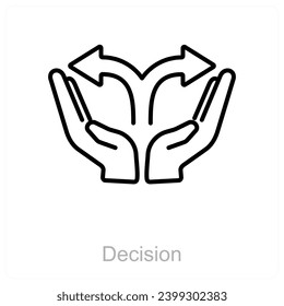 Decision and way icon concept