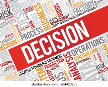 DECISION word cloud, business concept