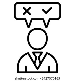 Decision-Making icon line vector illustration