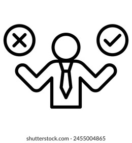 Icono de la toma de decisiones Ilustración vectorial de línea