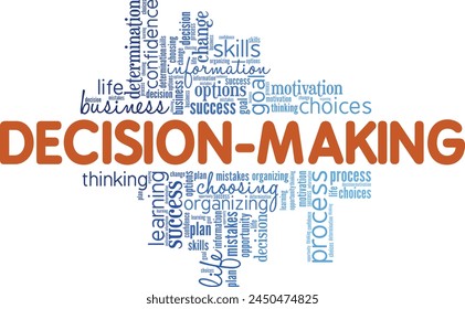 Decision-Making word cloud conceptual design isolated on white background.