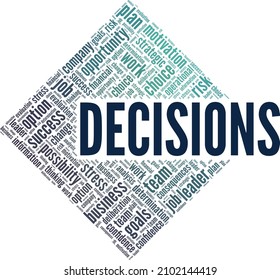 Decisions Conceptual Vector Illustration Word Cloud Stock Vector ...