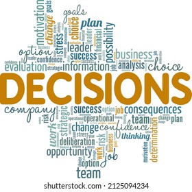 Decisions Conceptual Vector Illustration Word Cloud Stock Vector ...