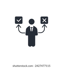 Decisions making icon. vector.Editable stroke.linear style sign for use web design,logo.Symbol illustration.