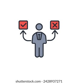 Decisions making icon. vector.Editable stroke.linear style sign for use web design,logo.Symbol illustration.