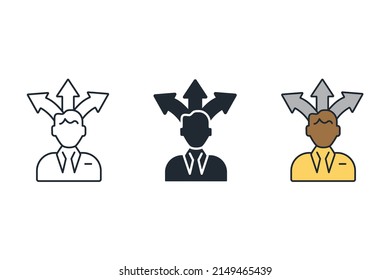 Decisions making icons  symbol vector elements for infographic web