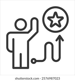 Decisive Outline Icon Vector Illustration