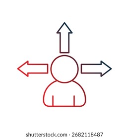 Icono de decisión con fondo blanco Vector ilustración de stock