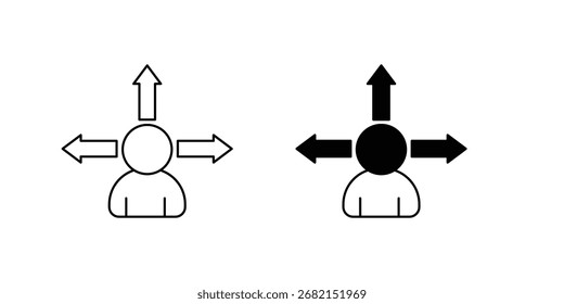 Icono de conjunto de decisión con fondo blanco Vector ilustración de stock
