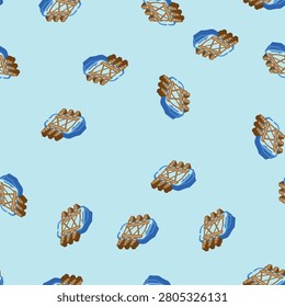 deck bag kayak water trip tourism isometric seamless pattern. deck bag kayak water trip tourism sign illustration