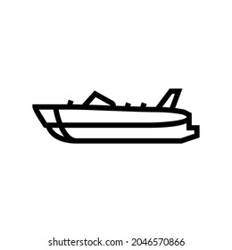deck boat line icon vector. deck boat sign. isolated contour symbol black illustration svg